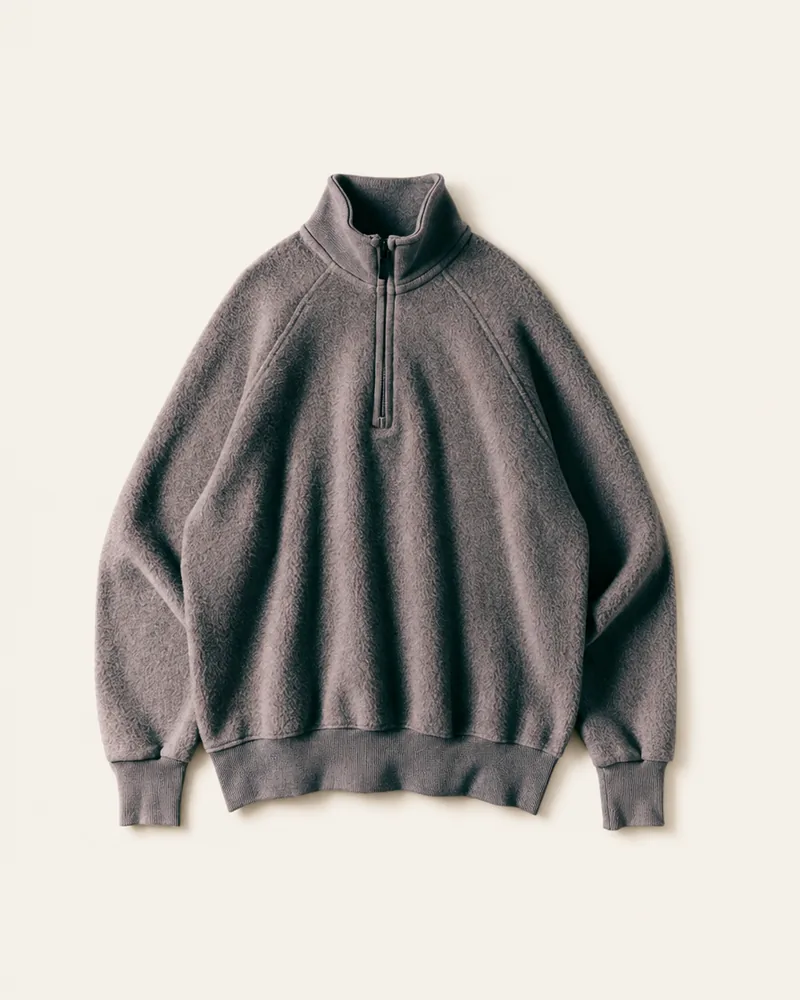 Ember Quarter-Zip in Ash, flat lay