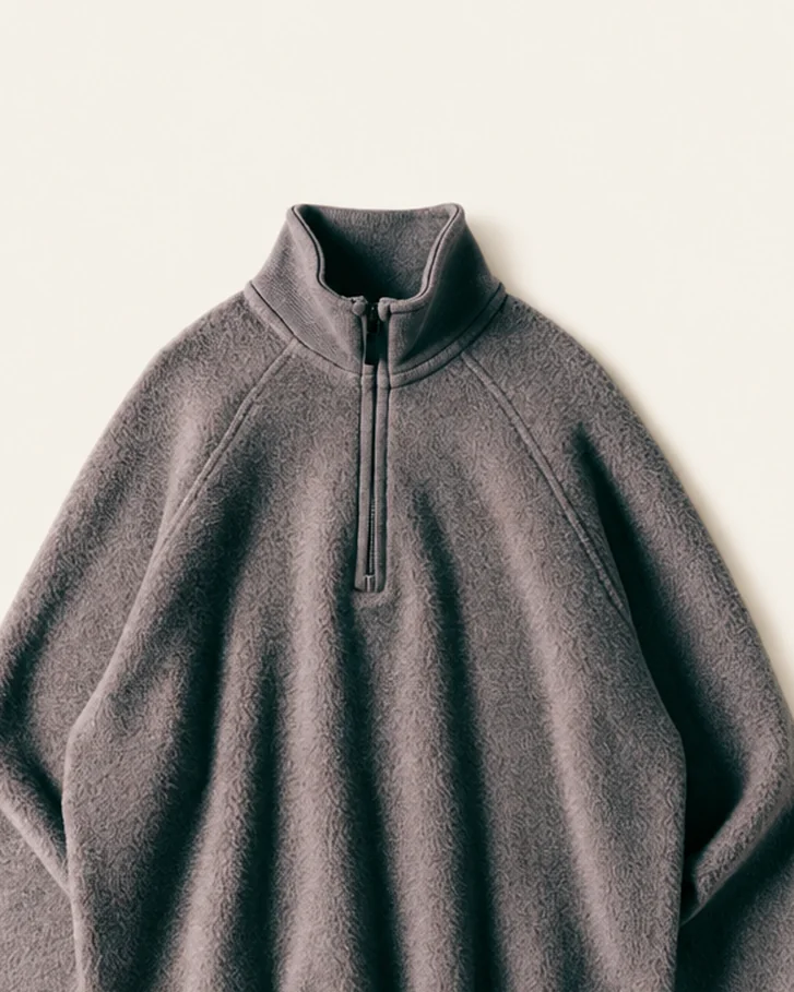 Ember Quarter-Zip in Ash, fabric detail