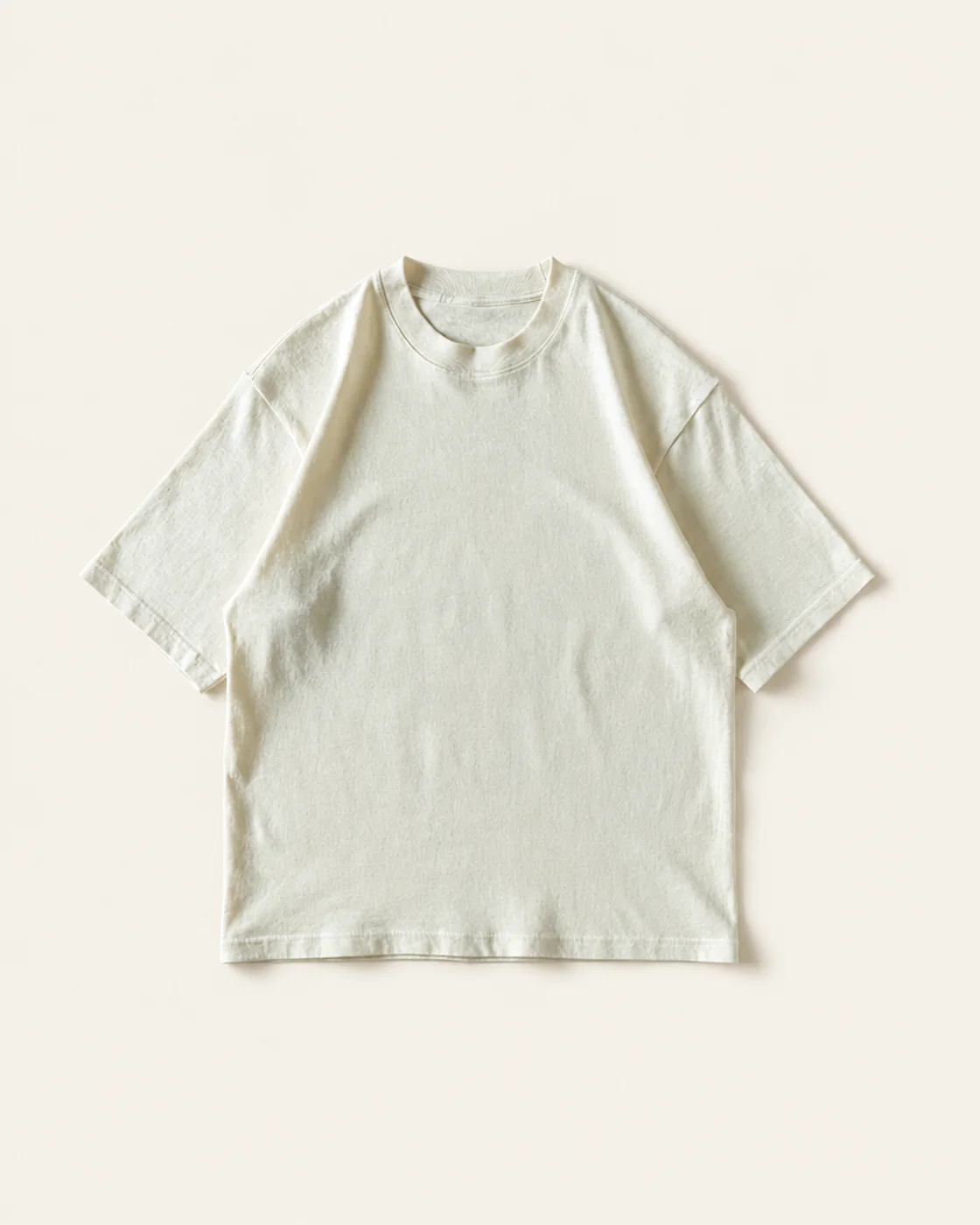 Fallow Boxy Tee in Bone, flat lay