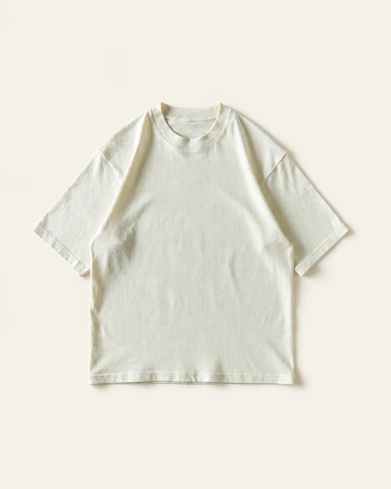 Fallow Boxy Tee in Bone, flat lay