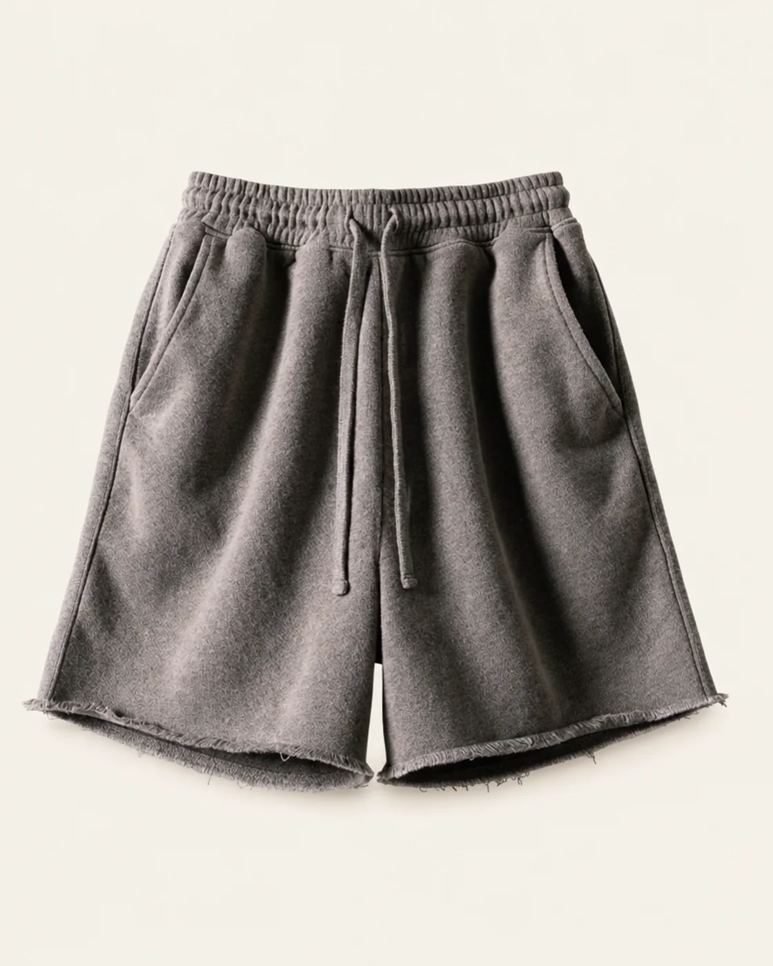 Fallow Sweat Short in Ash, flat lay