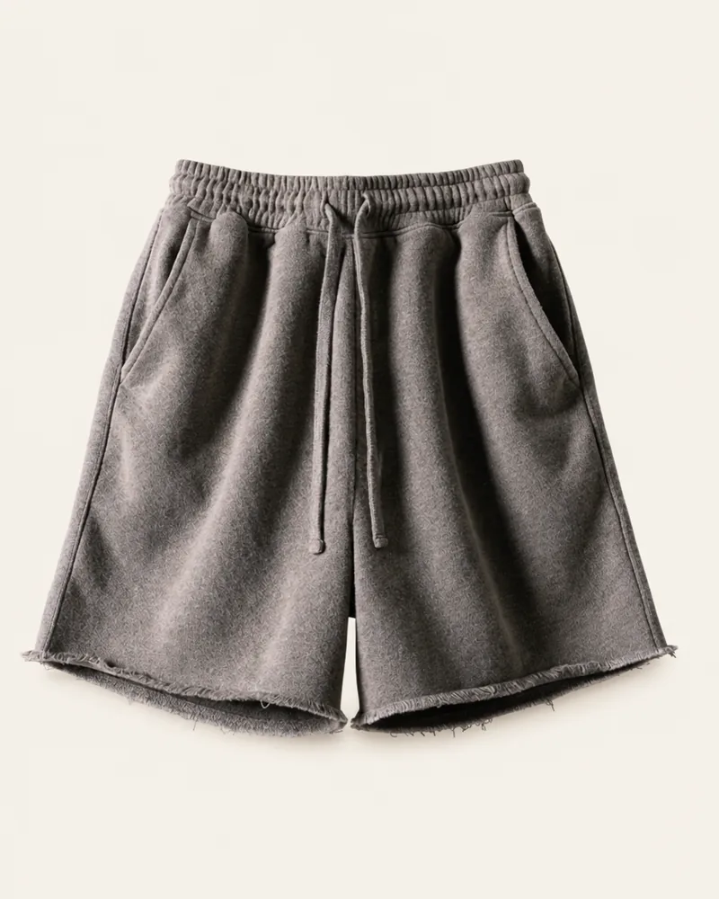 Fallow Sweat Short in Ash, flat lay