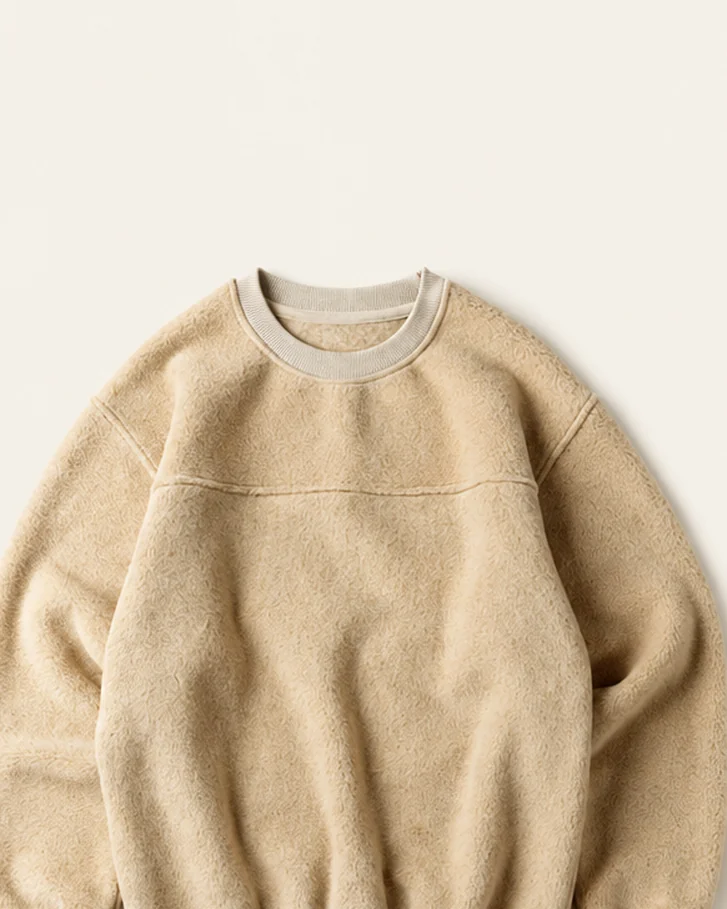 Hollow Crewneck in Oat, fabric detail