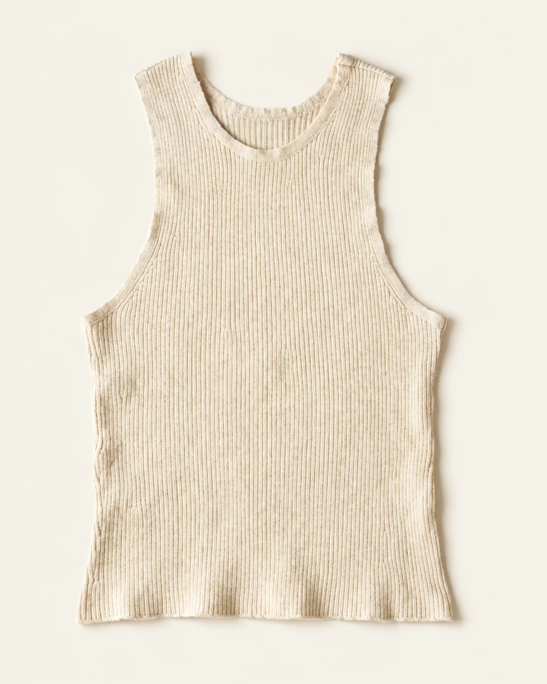 Quarry Rib Tank in Bone, flat lay