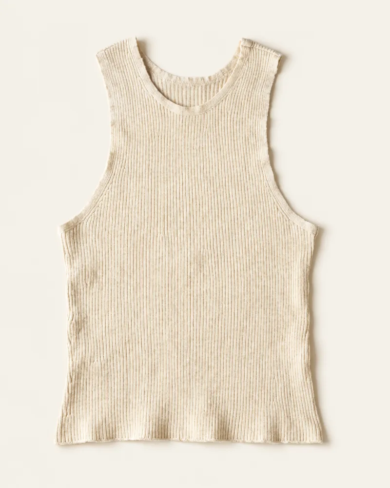 Quarry Rib Tank in Bone, flat lay