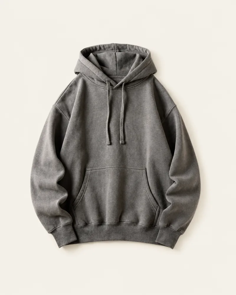 Ridgeline Hoodie in Ash, flat lay