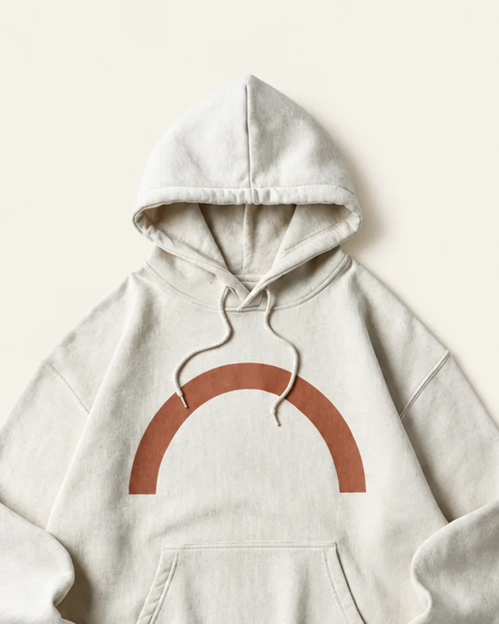 Solstice Arch Hoodie in Bone, fabric detail