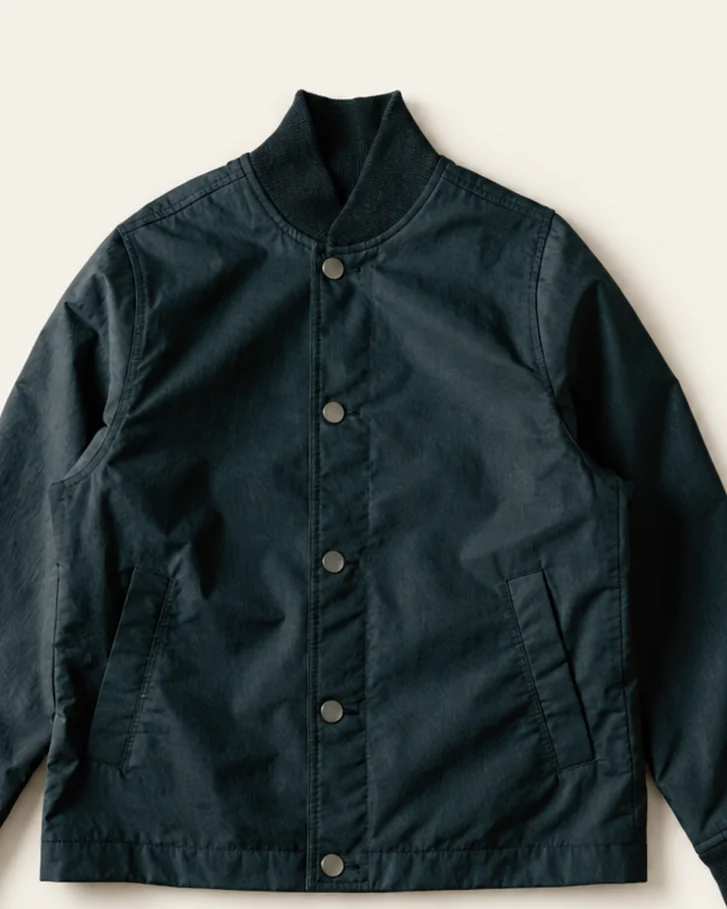 Tarn Coach Jacket in Ink, fabric detail