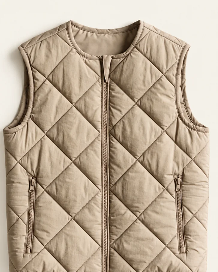 Thaw Liner Vest in Oat, fabric detail