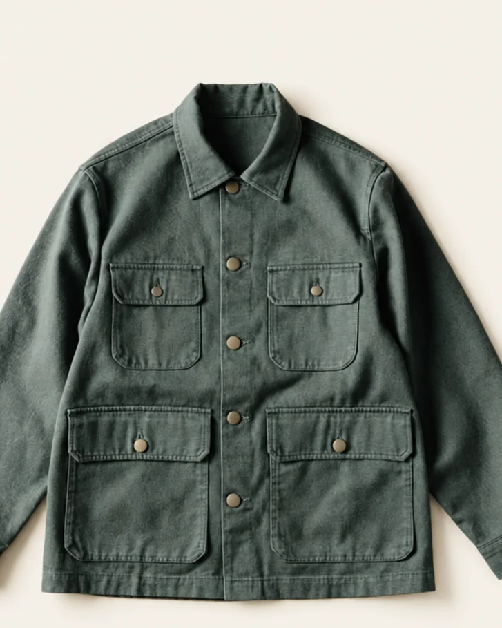 Windward Work Jacket in Slate, fabric detail